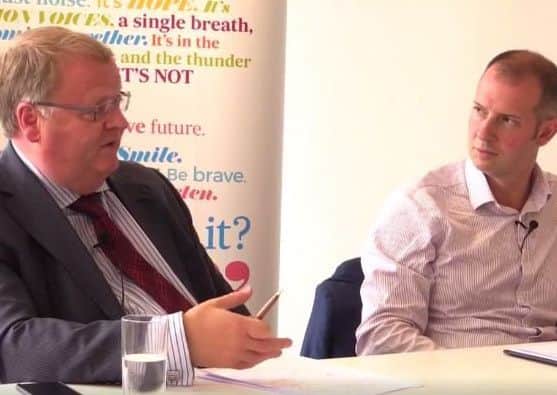SFE chief executive Graeme Jones, left, with Burness Paull partner Callum Sinclair. Picture: TSPL