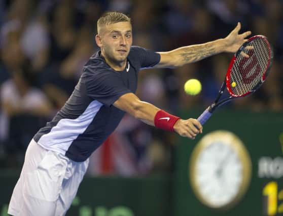 Dan Evans in action for Great Britain during a Davis Cup match. The British No 3 has admitted he failed a drugs test.  Picture Ian Rutherford