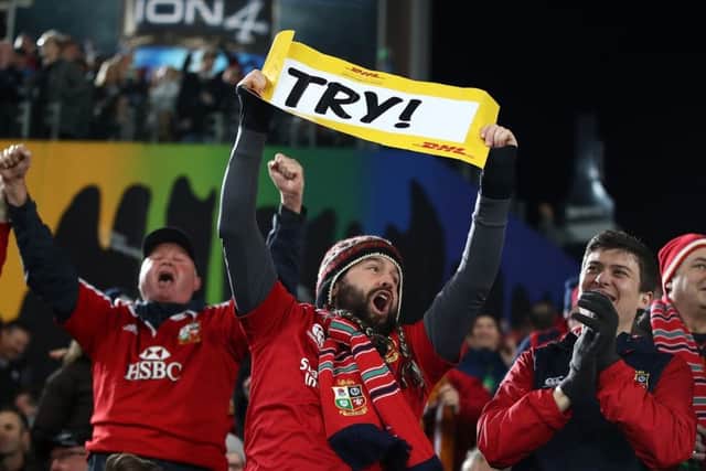 Lions fans during the Test match between the New Zealand All Blacks and the British & Irish Lions at Eden Park. Picture: Phil Walter/Getty Images
