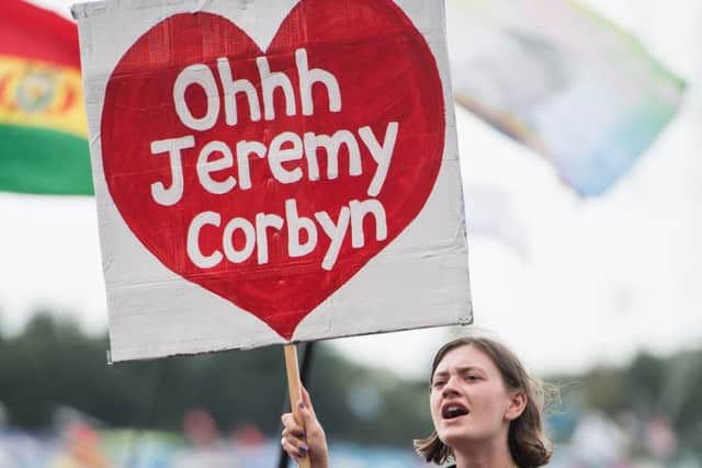 Mr Corbyn was well recieved by the crowd. Picture: Ian Gavan/Getty Images