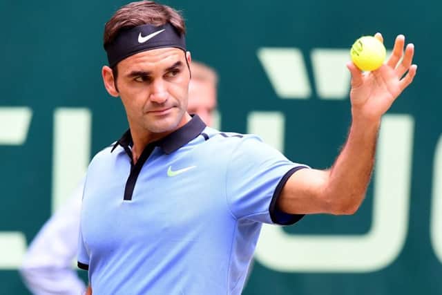 Roger Federer gestures during yesterdays semi-final. Photograph: Getty Images