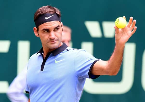 Roger Federer gestures during yesterdays semi-final. Photograph: Getty Images