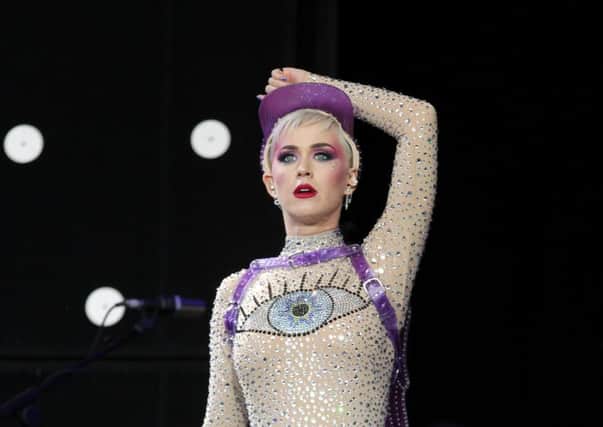 Katy Perrymade the gaffe while performing on the Pyramid Stage at the Glastonbury Festival. Picture: PA