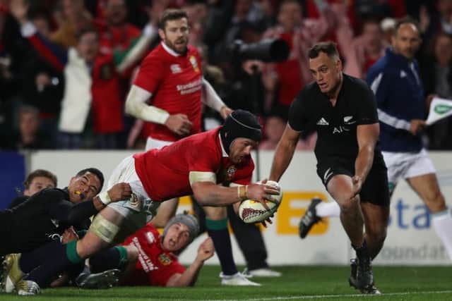 Sean OBrien finishes off a glorious try in what  was a fleeting moment of magic from the Lions. Picture: Getty.