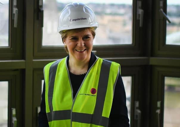 Nicola Sturgeon inspects new offices in Glasgow. Picture: PA