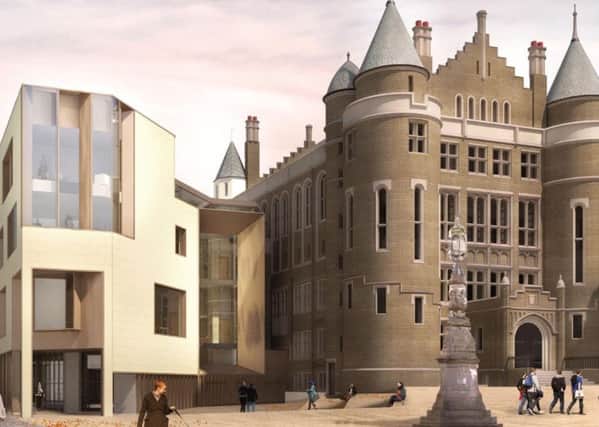 The new building proposed next to Teviot Row House
, between Bristo Square and George Square in Edinburgh.
