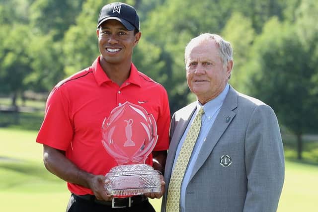 Jack Nicklaus poses with Tiger Woods in 2012. Picture: Getty