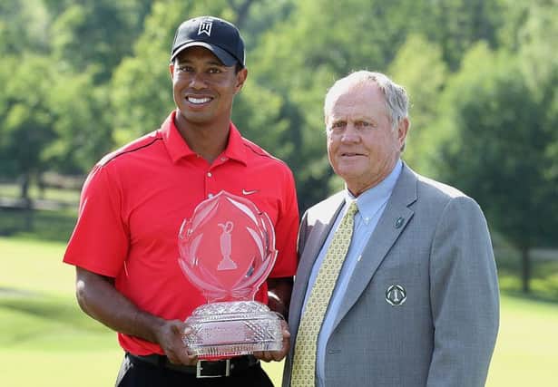 Jack Nicklaus poses with Tiger Woods in 2012. Picture: Getty