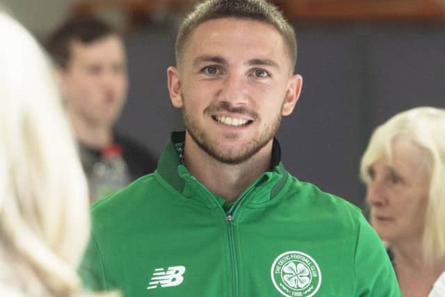 Anton in a Celtic tracksuit at Glasgow Airport. Picture: SNS
