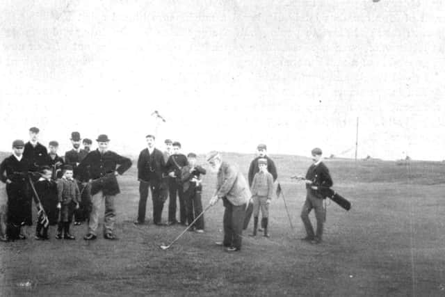 Old Tom Morris playing golf at Montrose Links. Picture: Contributed