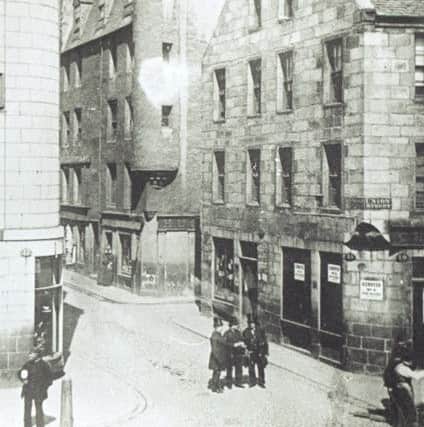 Huxter Row was once a busy street of merchants in Aberdeen City Centre but was flattened to make way for the Town House in the 1860s. PIC:  Courtesy of Aberdeen City Libraries