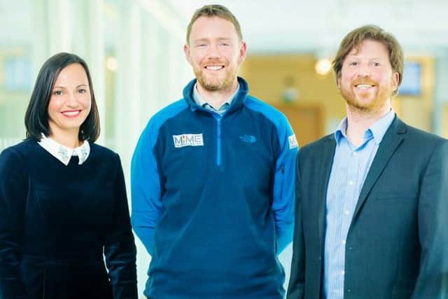 From left: Mime co-founders Anne Roberts and Alasdair Mort with clinical lead Chris Williams. Picture: Contributed