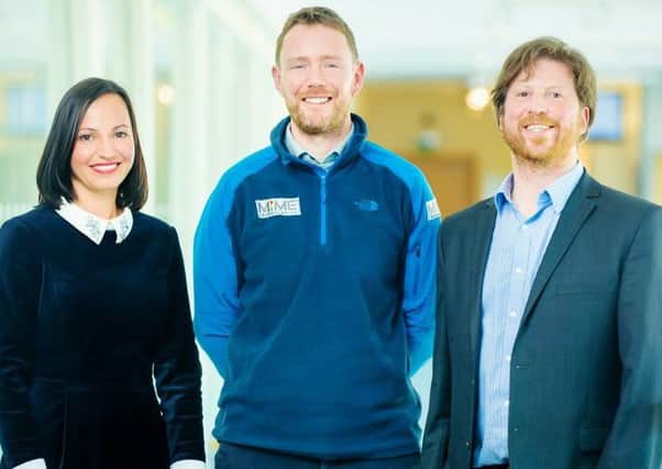 From left: Mime co-founders Anne Roberts and Alasdair Mort with clinical lead Chris Williams. Picture: Contributed