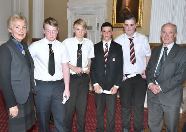 Last year's winners with organisers: Pat Denzler, Master of The Merchant Company, Robert Souter, Peter Wood, Callum Jordan, Paul Morris and Richard Barron, Chairman of the Initiative Prize at The Merchant Company. Picture: Steven Donald Photography/Contributed