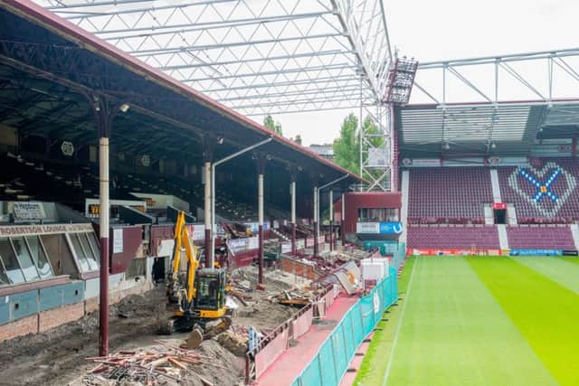 Hearts plan to have their new main stand open by September