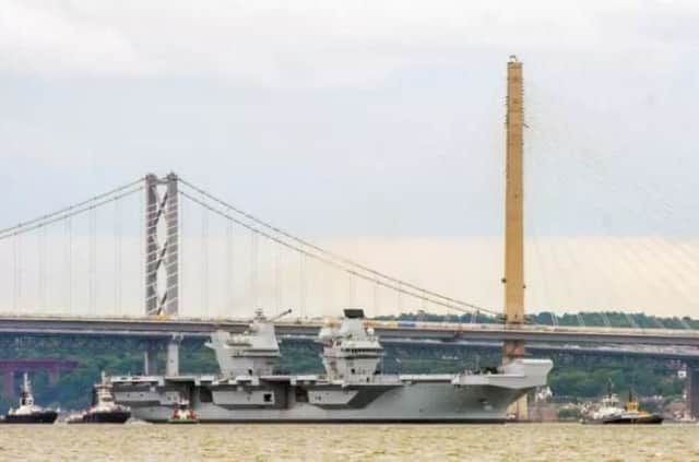 HMS Queen Elizabeth leaves Rosyth. Picture: Ian Georgeson