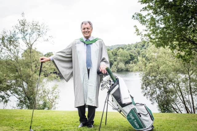 Bernard Gallacher in his robe at the University of Stirling on graduation day