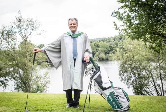Bernard Gallacher in his robe at the University of Stirling on graduation day