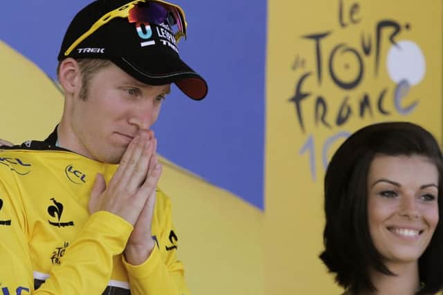 Jan Bakelants of Belgium was accused of making derogatory remarks about the Tour de France podium hostesses. Picture: Christophe Ena/AP