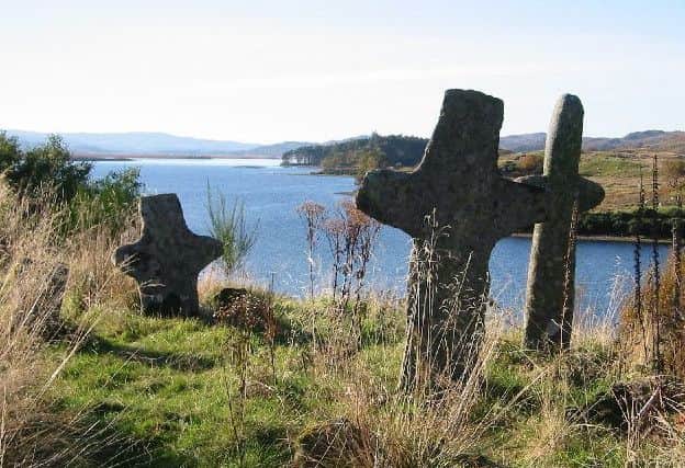 Finnan's Isle, or Eilean Fhianain, on Loch Shiel, is scattered with medieval graves and the remnants of a chapel. PIC. www.geograph.co.uk.