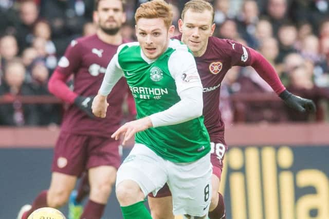 Fraser Fyvie has left Hibernian and is expected to join Dundee United. Picture: Ian Georgeson
