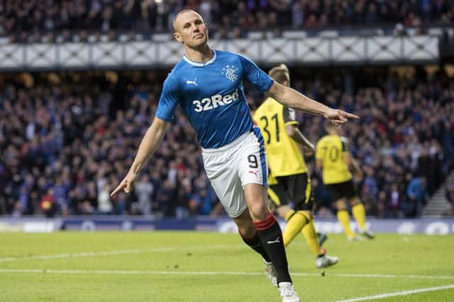 Kenny Miller celebrates having given Rangers the lead. Picture: Getty