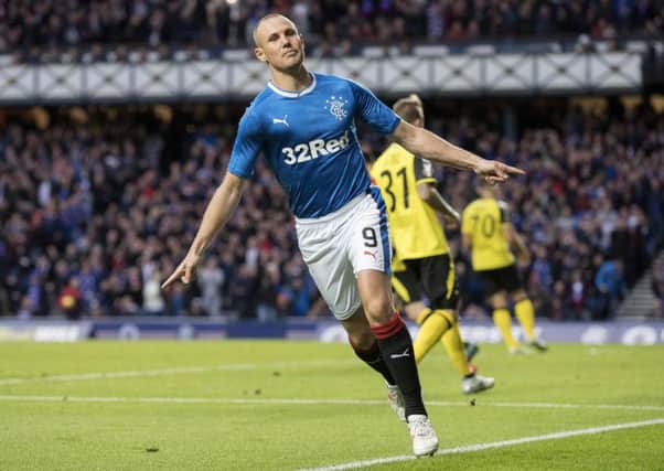 Kenny Miller celebrates having given Rangers the lead. Picture: Getty