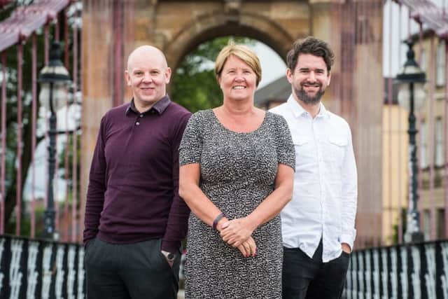 From left: Caledonia Social Care regional manager Stuart Robertson, managing director Margaret Paterson and regional manager Derek Oliver. Picture: Nick Ponty