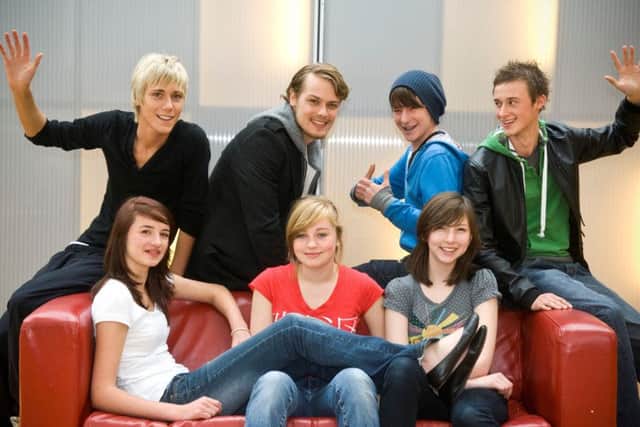 Sam Heughan takes a break from filming River City to meet members of   Strange Town Youth Theatre group in Edinburgh in 2008. PIC:Ian Georgeson/TSPL.