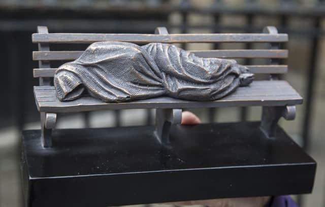 A maquette of Homeless Jesus by Canadian sculptor Timothy Schmalz. Picture: PA