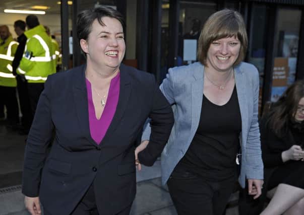 Scottish Conservatives leader Ruth Davidson with her partner Jen Wilson, who she intends to marry - but would not be allowed to do so in Northern Ireland. Picture: Neil Hanna