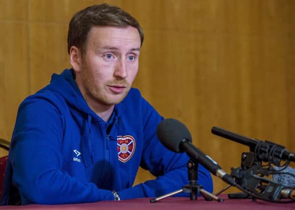 Hearts manager Ian Cathro speaks to the press. Picture: Bill Murray/SNS