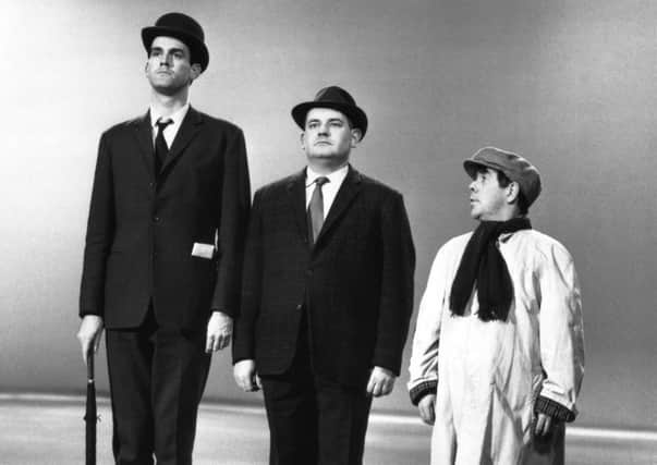 John Cleese, Ronnie Barker and Ronnie Corbett in the Class Sketch, written by Marty Feldman and John Law, from The Frost Report of 1966. Picture: BBC Pictures