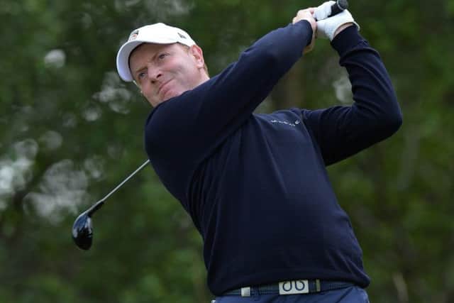 Englishman Richard McEvoy tees off at the ninth at Macdonald Spey Valley in Aviemore. Picture: Mark Runnacles/Getty Images