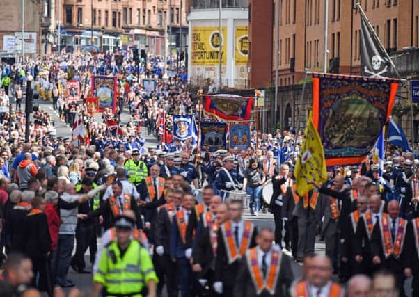 Police made eight arrests at this year's Orange Walk parade. (Photo by Jeff J Mitchell/Getty Images)