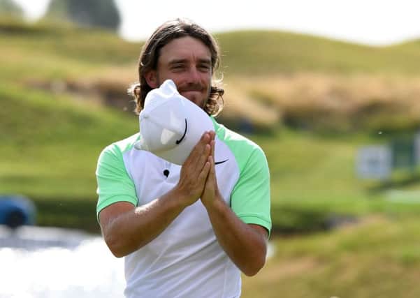 Tommy Fleetwood reacts after winning the Open de France. Picture: Alain Jocard/AFP/Getty Images