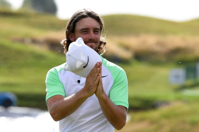 Tommy Fleetwood reacts after winning the Open de France. Picture: Alain Jocard/AFP/Getty Images