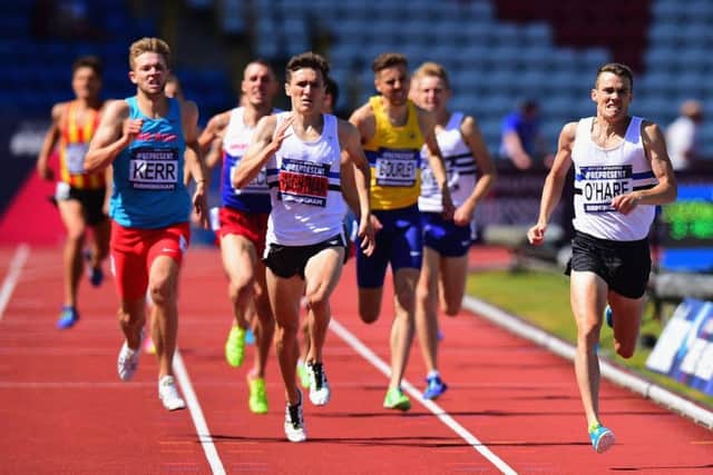 Chris OHare wins the 1500m ahead of fellow Scots Josh Kerr and Jake Wightman. Picture: Getty.