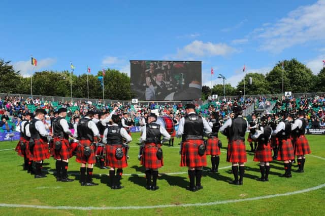 A band competes at the 2013 Worlds at Glasgow Green. Picture: Robert Perry / TSPL