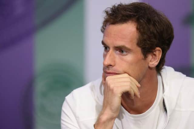 Andy Murray pictured during a pre-Wimbledon press conference.  The tennis ace has revealed his favourite footballer is Hibs legend Franck Sauzee. Picture: AFP/Getty Images