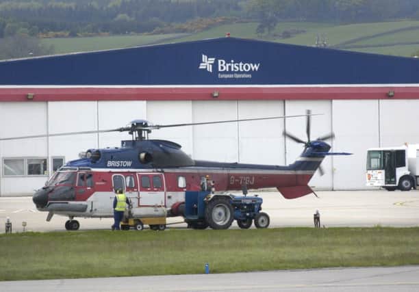 Bristow helicopter at Aberdeen Airport. Picture: TSPL