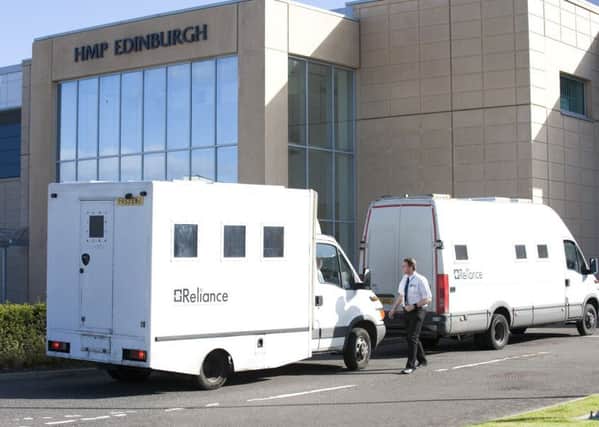 A van arrives at HMP Edinburgh Prison, Saughton Prison. Picture: Ian Georgeson