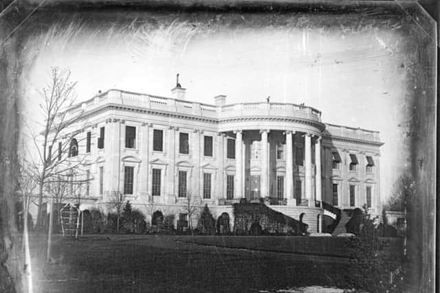 The first photograph of the White House. Taken 10 years after the original was set ablaze by British troops. PIC: Wikicommons.