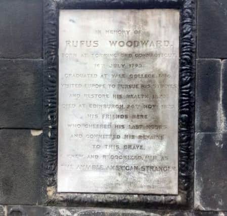 The marble slab dedicated to Woodward with a brief summary of his life. Picture: David McLean