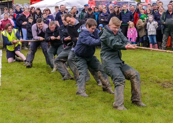 Teamwork is key as young farmers in Wigtown take the strain during a tug-of-war contest