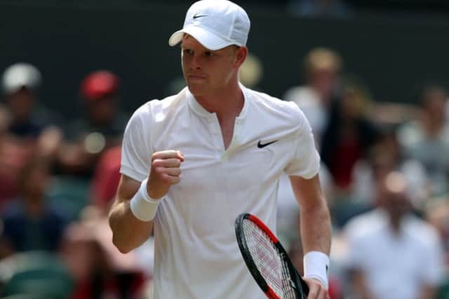 Kyle Edmund reacts during his match against Gael Monfils. Picture: Steven Paston/PA Wire