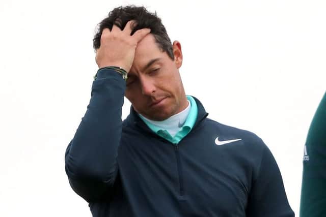 Rory McIlroy reacts at the end of the second round of the Dubai Duty Free Irish Open at Portstewart. He missed the cut. Picture: Niall Carson/PA Wire