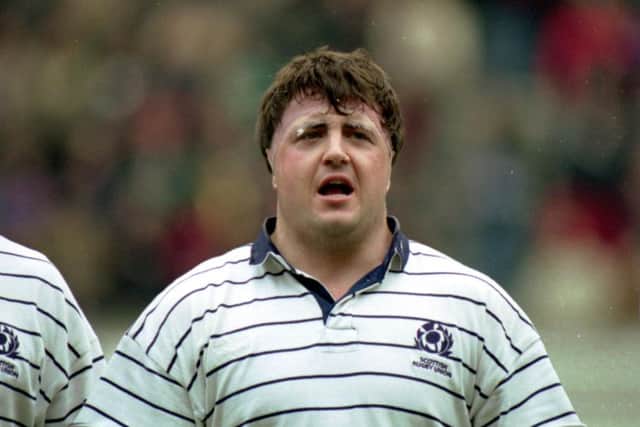 Paul Burnell sings the national anthem ahead of Scotlands 14-3 defeat by France in Paris in 1993. Picture: Ian Rutherford.