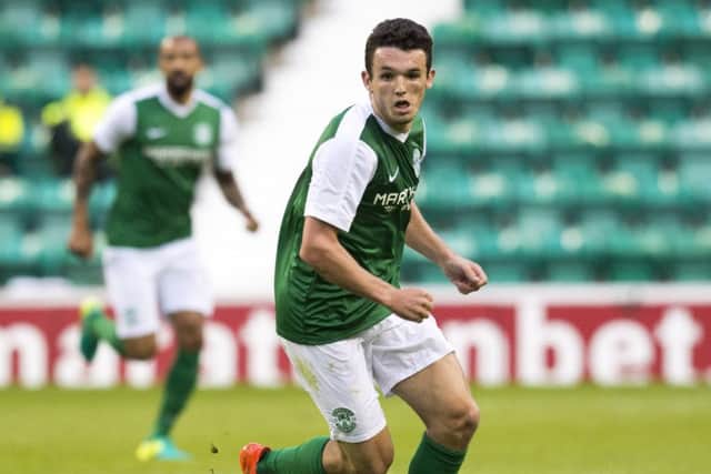 Hibs have rejected a bid by Ipswich for John McGinn. Picture: SNS.