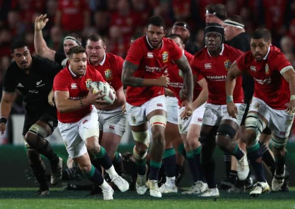 Rhys Webb of the Lions makes a break during the third test match against the All Blacks. Picture: David Rogers/Getty Images